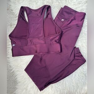 fabletics Women's Purple Sports Bra and Leggings Set